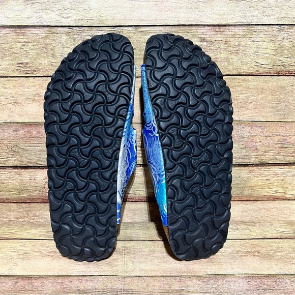 Papillio Blue Floral Double Strap Sandals - Picture 8 of 9